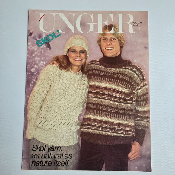 Vintage Unger Skol Yarn Knitting Pattern Book Vol 231 Sweaters & Accessories - Picture 8 of 16